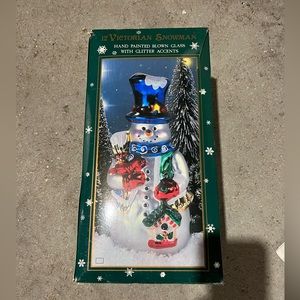 Victorian snowman blown glass